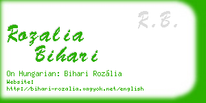 rozalia bihari business card