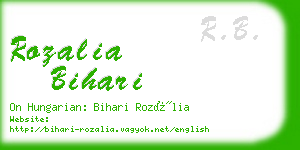 rozalia bihari business card